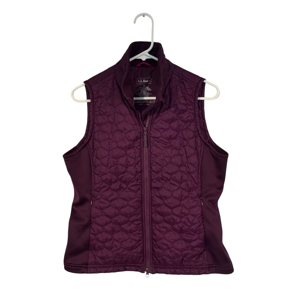 L.L. Bean quilt vest Women's M purple L Insulated zip up outdoors running walk